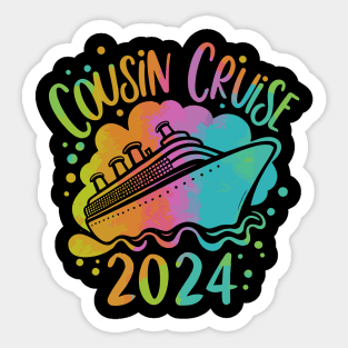 Funny Cousin Cruise 2024 Family Matching Reunion Rainbow Sticker